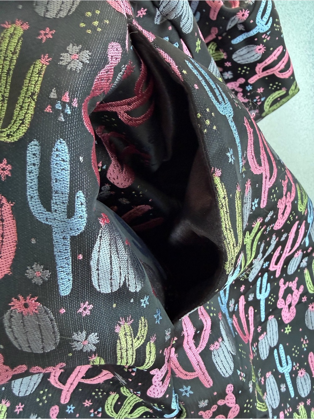 ModCloth Jacquard Multi-Color Cactus Fit & Flare Pleated Satiny Swing Dress, 16 - Picture 7 of 13